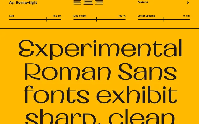 Romns specimen from Aiyari Studio
