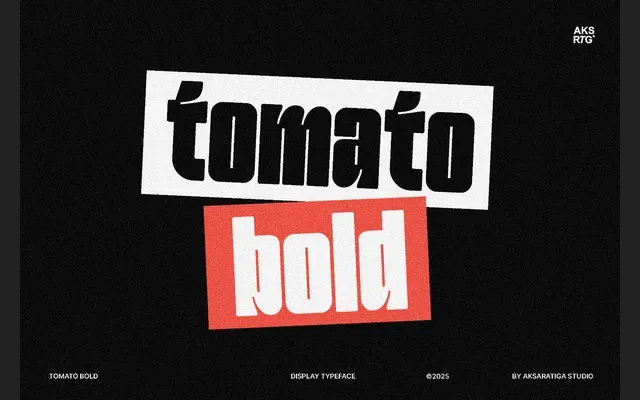 Tomato Bold specimen from Aksaratiga Studio