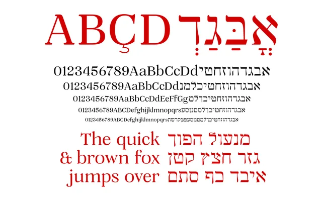 Mugrabi Text specimen from AlefAlefAlef