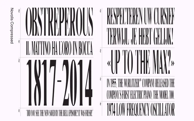 Novalis specimen from AlfaType Fonts Foundry