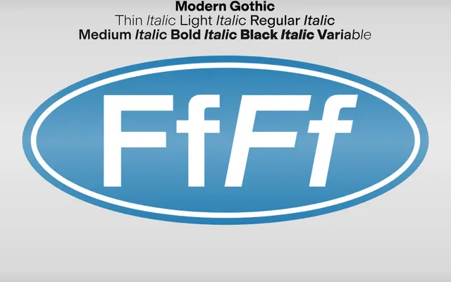 Modern Gothic specimen from AllCaps