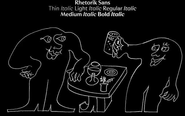 Rhetorik Sans specimen from AllCaps