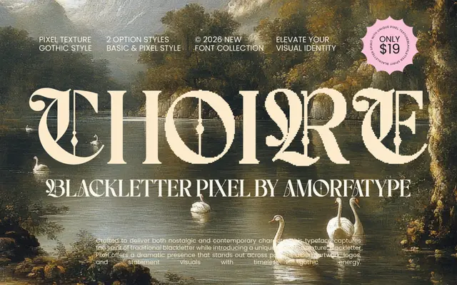Choire Blackletter specimen from Amorfa Type