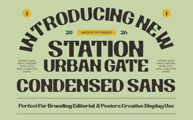 Station Urban Gate specimen from Amorfa Type