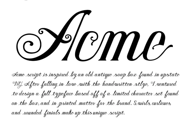 Acme specimen from Ampersand Type Foundry