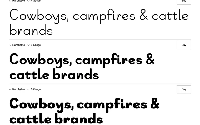 Ranchstyle specimen from Ampersand Type Foundry