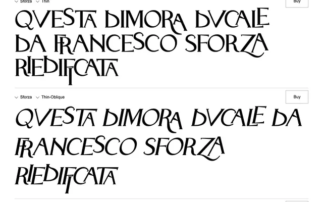 Sforza specimen from Ampersand Type Foundry