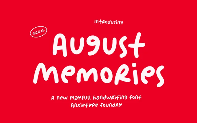 August Memories specimen from Anxietype Foundry