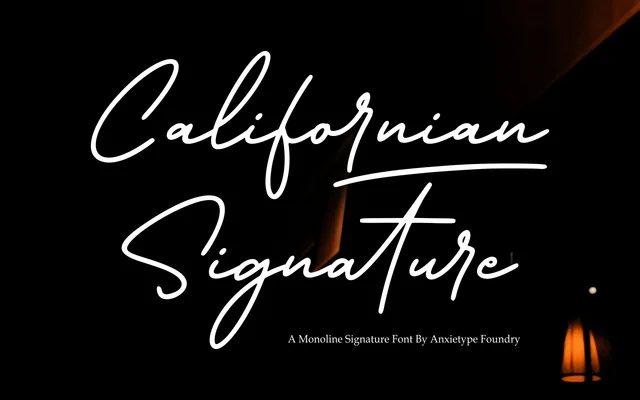 Californian Signature specimen from Anxietype Foundry