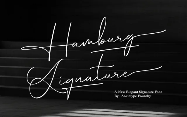 Hamburg Signature specimen from Anxietype Foundry