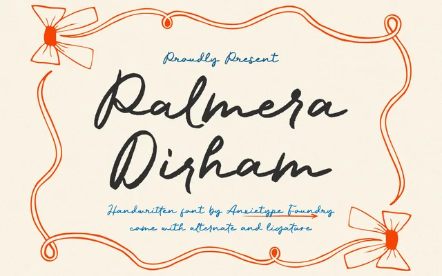 Palmera Dirham specimen from Anxietype Foundry