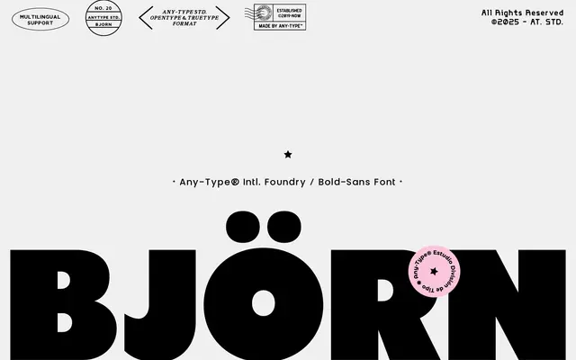 BJÖRN specimen from Any-Type® Foundry