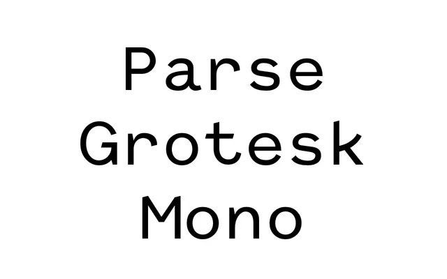 Parse Grotesk Mono specimen from Archetype Foundry