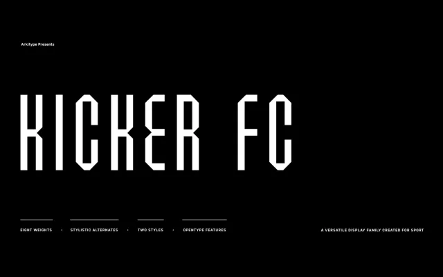 Kicker FC specimen from Arkitype
