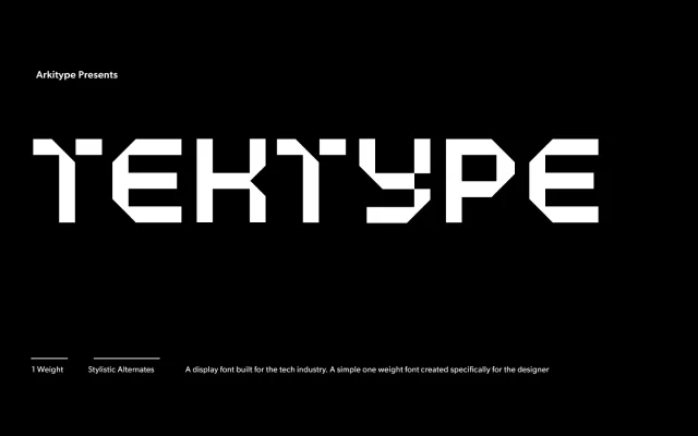 Tektype specimen from Arkitype