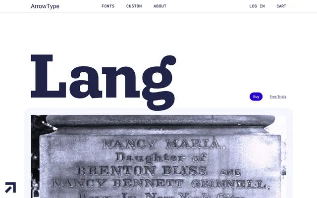 Lang specimen from ArrowType