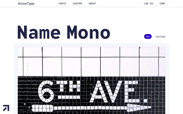 Name Mono specimen from ArrowType
