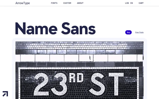 Name Sans specimen from ArrowType