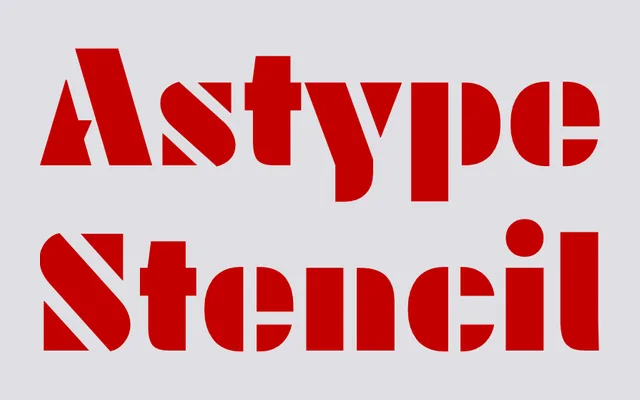Astype Stencil specimen from Astype Fonts