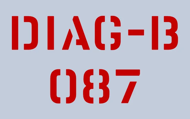 Vtg Stencil Diag-B 087 specimen from Astype Fonts