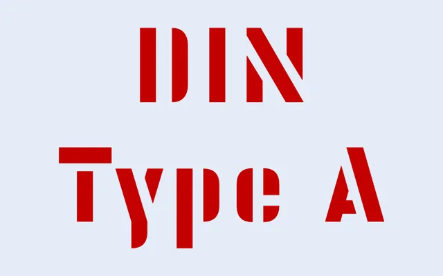 Vtg Stencil DIN Type A specimen from Astype Fonts