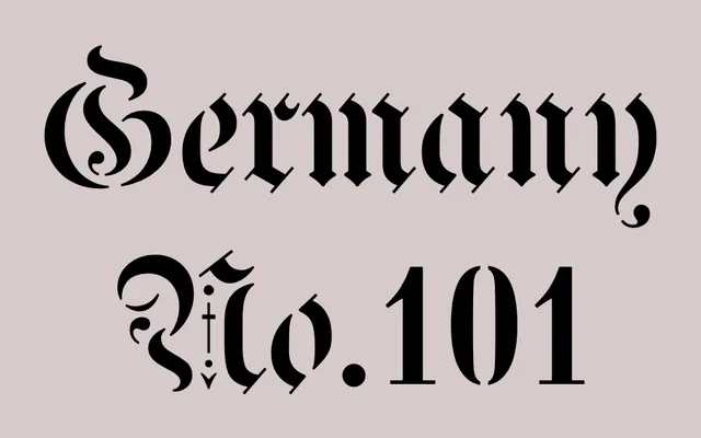 Vtg Stencil Germany No. 101 specimen from Astype Fonts