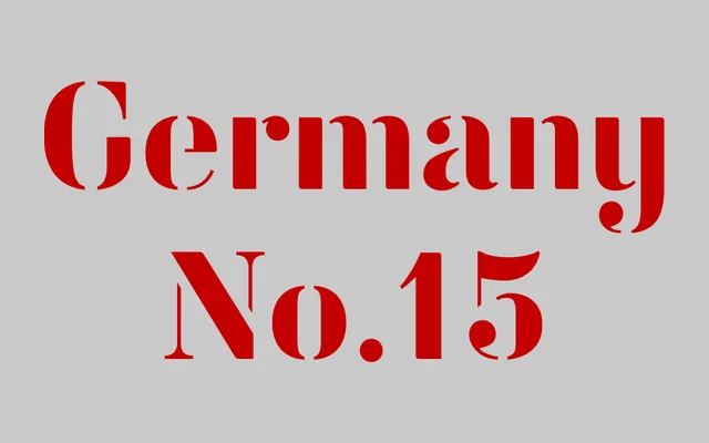 Vtg Stencil Germany No.15 specimen from Astype Fonts
