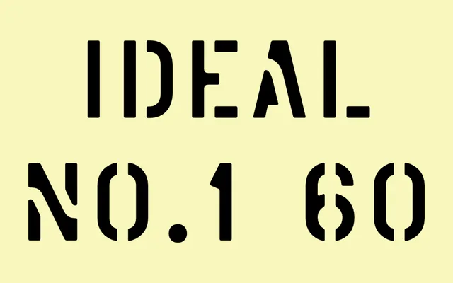 Vtg Stencil Ideal No.1 60 specimen from Astype Fonts