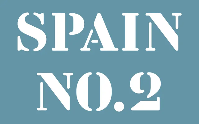 Vtg Stencil Spain No.2 specimen from Astype Fonts