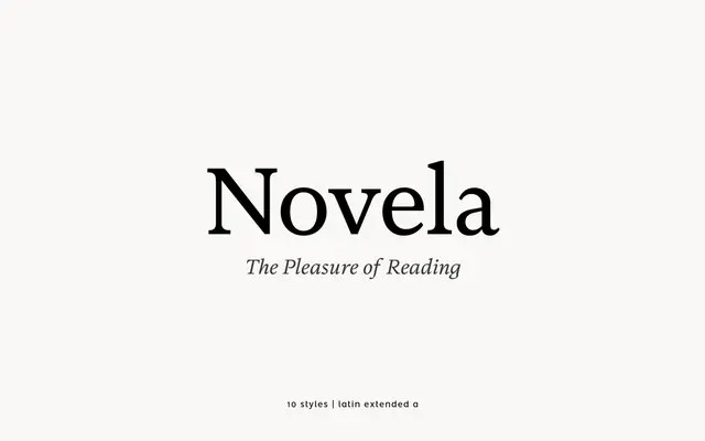 Novela specimen from Atipo Foundry