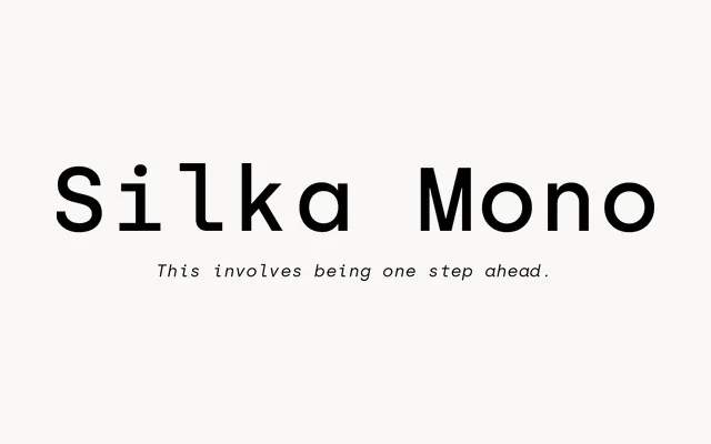 Silka Mono specimen from Atipo Foundry