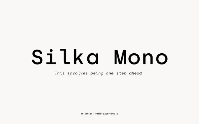 Silka Mono specimen from Atipo Foundry