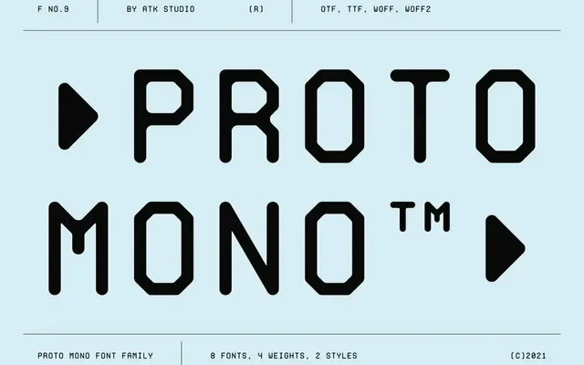Proto Mono specimen from ATK Studio