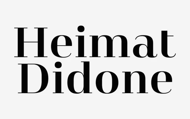 Heimat Didone specimen from Atlas Fonts