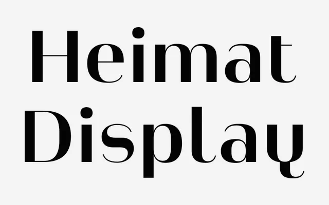 Heimat Display specimen from Atlas Fonts