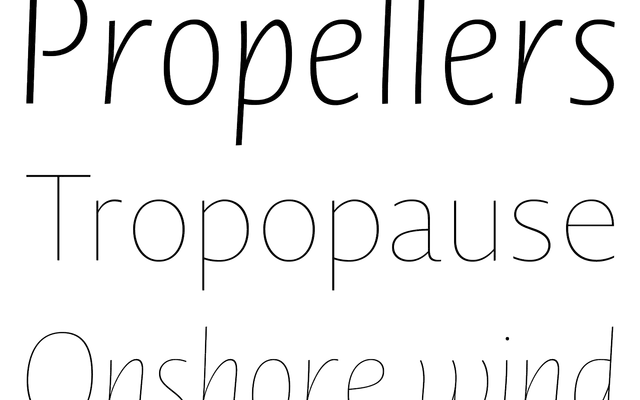 Novel Sans Hair specimen from Atlas Fonts