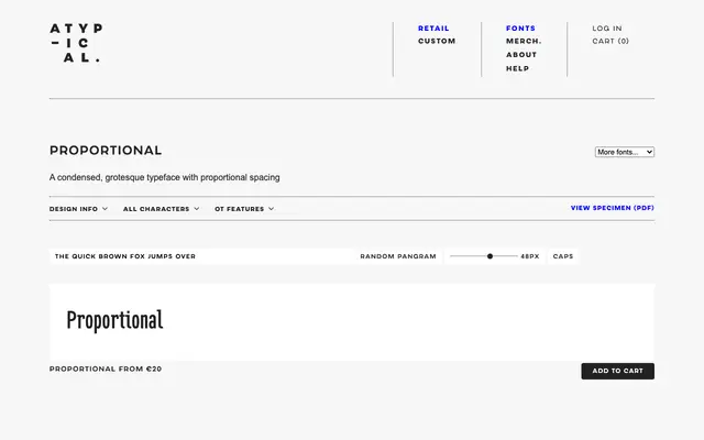 Proportional specimen from Atypical