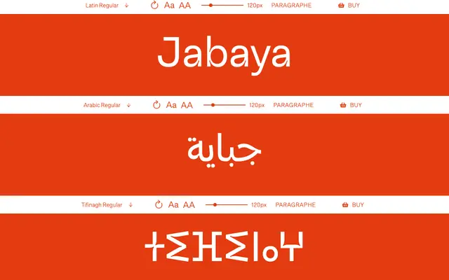 Jabaya specimen from Babelfont