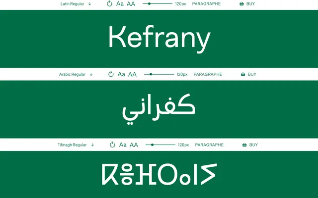 Kefrany specimen from Babelfont