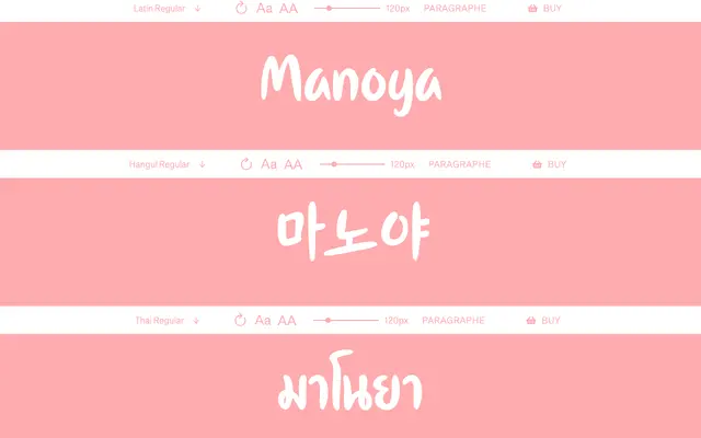 Manoya specimen from Babelfont