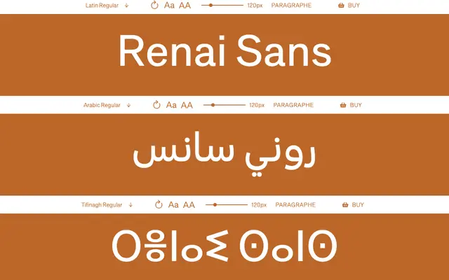 Renai Sans specimen from Babelfont