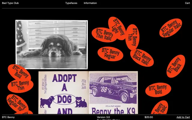 BTC Benny specimen from Bad Type Club