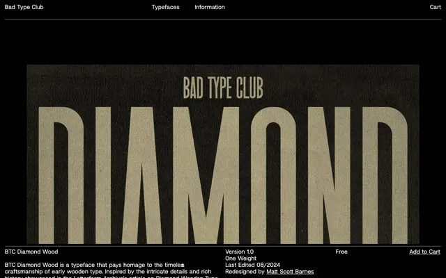 BTC Diamond Wood specimen from Bad Type Club