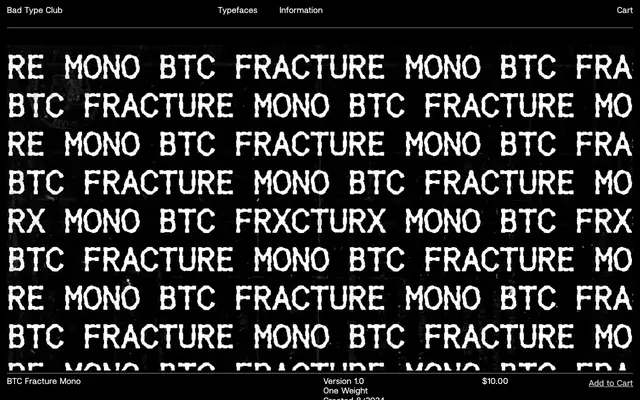 BTC Fracture Mono specimen from Bad Type Club