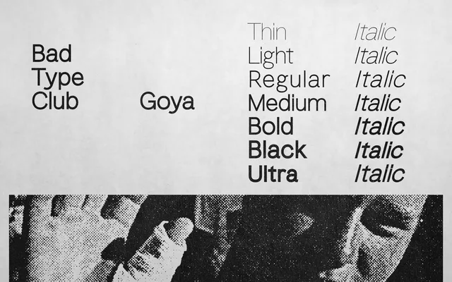 BTC Goya specimen from Bad Type Club