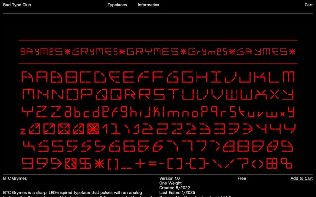 BTC Grymes specimen from Bad Type Club