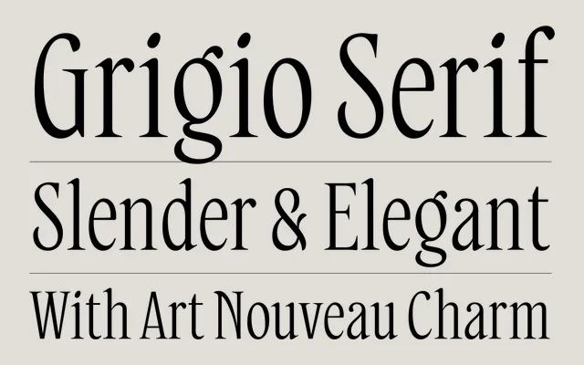 Grigio Serif specimen from Badson Type