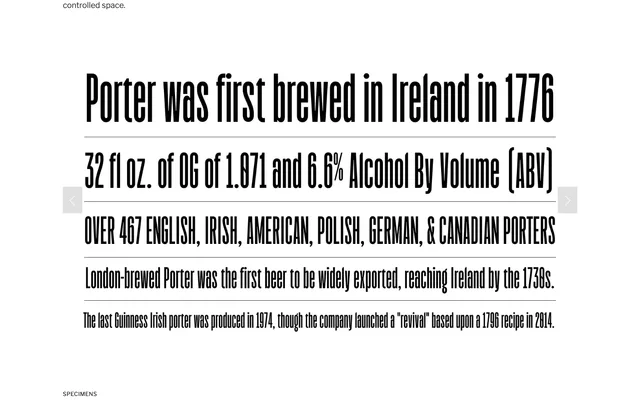 Porter Sans specimen from Badson Type