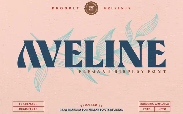 AVELINE specimen from Bagerich Type Foundry