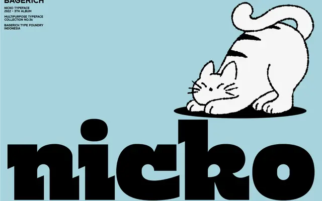 Nicko specimen from Bagerich Type Foundry